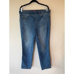 Spanx Jeans Women Blue Straight Leg Pull On Stretch Denim Comfort Jeans Size XL